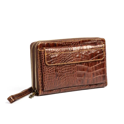 کیف دستی چرم طبیعی (قهوه ای - کروکو )