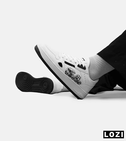 کفش کتانی مردانه سفید مشکی NIKE AirForce Draw