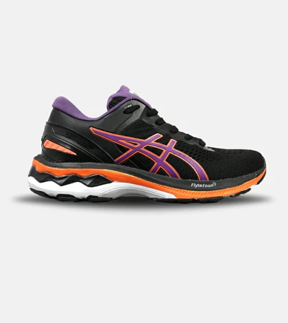 کتانی بزرگ پا مشکی بنفش نارنجی ASICS GEL-KAYANO 27