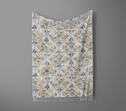شال مبل ریش دار sofa shawl 120