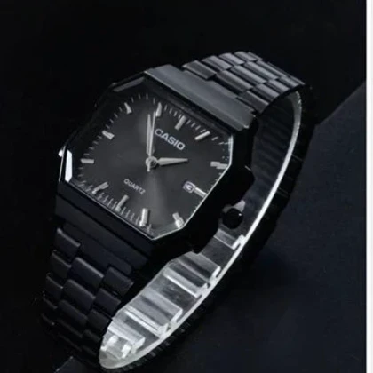 ساعت مچی مردانه کاسیو هشت ضلعی فول بلک