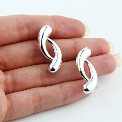 گوشواره زنانه مدل اشکی دو لاین