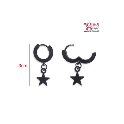 گوشواره آویز اسپرت طرح ستاره مدل حلقه‌ای دخترانه و پسرانه