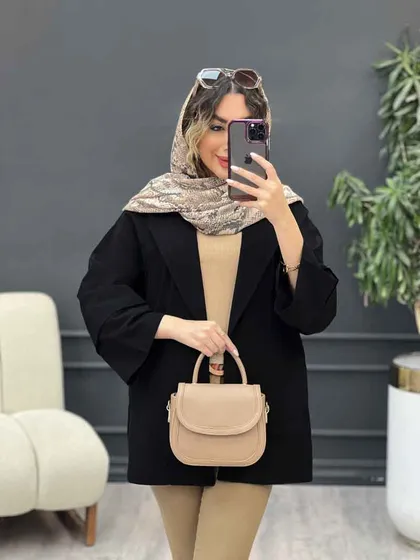 مانتو برش هلالی دو جیب نما