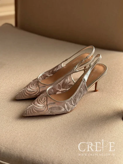 کفش مجلسی گلدوزی پاشنه 8 سانت