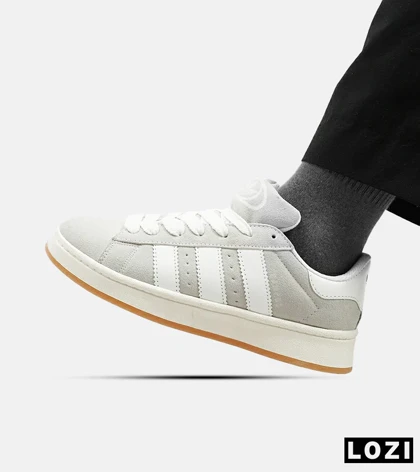 کفش کتانی مردانه و زنانه طوسی سفید ADIDAS Campus مدل 4237