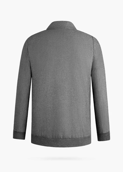 سویشرت فلانل تمام زیپ طوسی