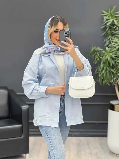 مانتو لینن دو جیب نما پایین پاگن