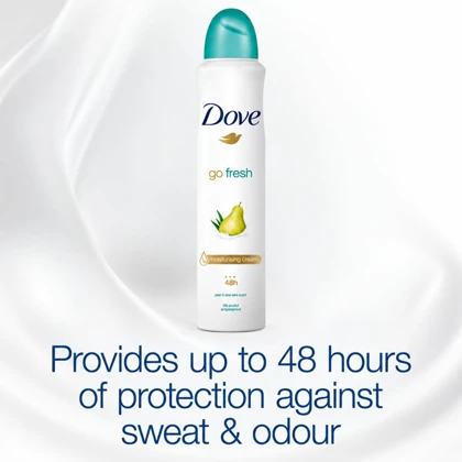 اسپری ضد تعریق زنانه داو Dove مدل Go Fresh رایحه گلابی و آلوئه ورا 48H حجم 250ml