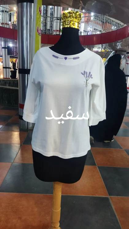 تیشرت زنانه آستین سه ربع کد 5481