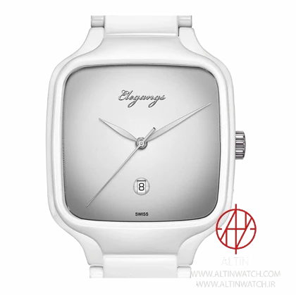 ساعت مچی مردانه کلاسیک الگنگز (Elegangs) مدل SP8362-101 (تمام سفید، قاب کوسنی، مینیمال)
