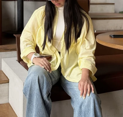 شومیز زرد کره ای H&M