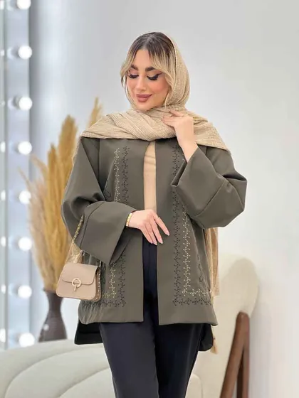 مانتو گلدوزی جلو باز