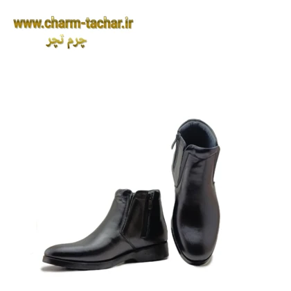 نیم بوت چلسی مردانه بغل زیپ چرم طبیعیsi934