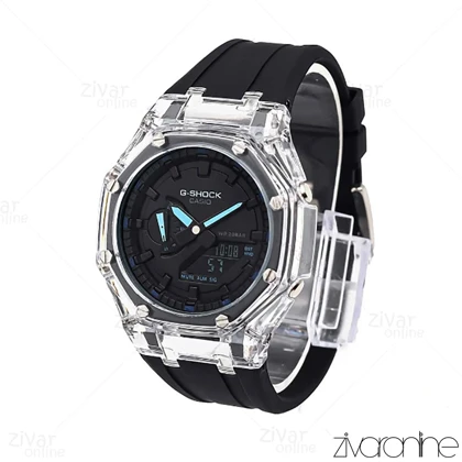 ساعت جی شاک GA2100 مردانه شیشه ای عقربه آبی 106109