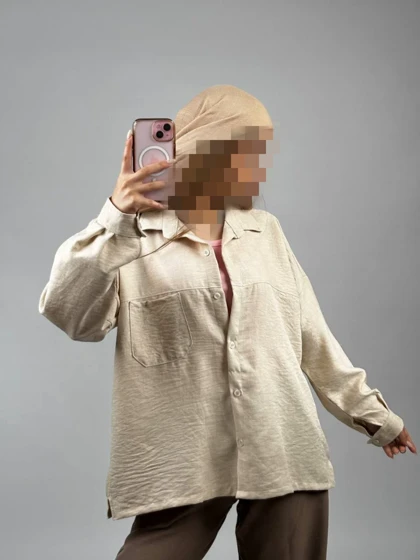 شومیز مانتویی باکسی مدل مایا کد 50257