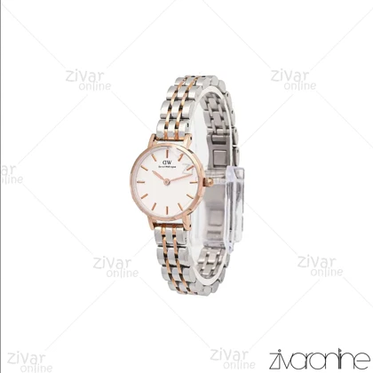 ساعت دنیل ولینگتون زنانه رزگلد نقره ای صفحه سفید خطی اسمال 106001