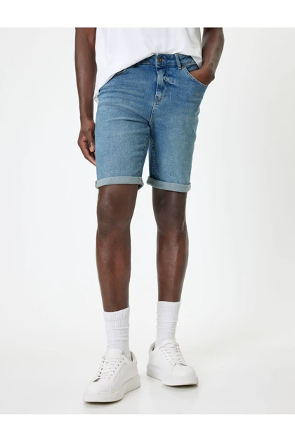 فصل جدید Slim Fit به نقل از شورت جزئیات جیب دکمه Bermuda 4SAM40029ID
