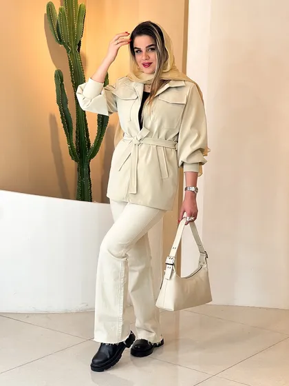کت چرم عروسکی استخوانی 120401