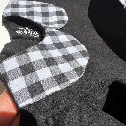 پیراهن دامنی چهارخونه مشکی دخترانه