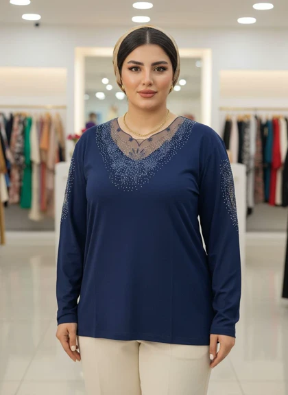 شومیز گیپوردار مدل مهگل | شومیز گیپوردار مدل مهگل کد 50272 کد 9019