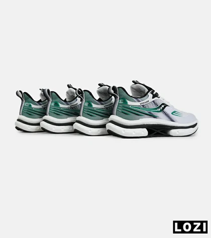 کفش کتانی سفید مشکی سبز Saucony Axon 3