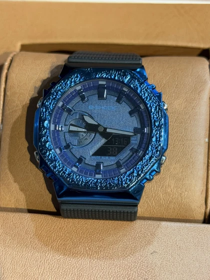 ساعت جی شاک2100مشکی صفحه آبی