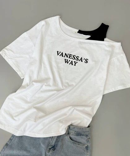 تیشرت سرشانه باز کد 3836