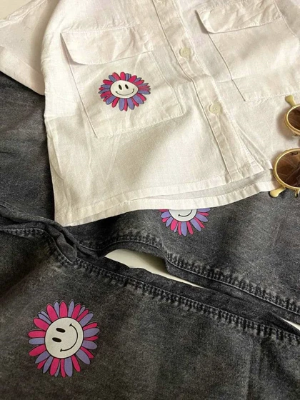 ست شومیز شلوار طرح بابونه