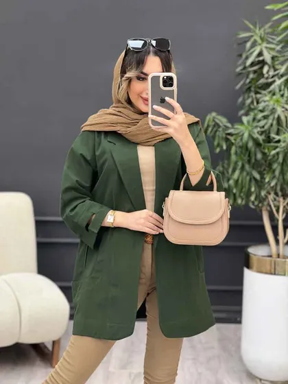 مانتو سر آستین چاک جیب نما