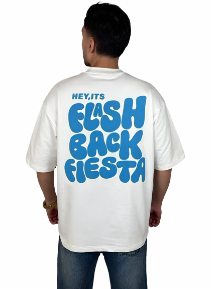 تیشرت آستین کوتاه مردانه سفید با چاپ پفکی