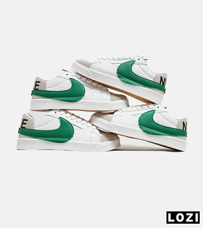 کفش نایک مردانه و زنانه سفید سبز Nike Blazer Low 77 Jumbo مدل 5607