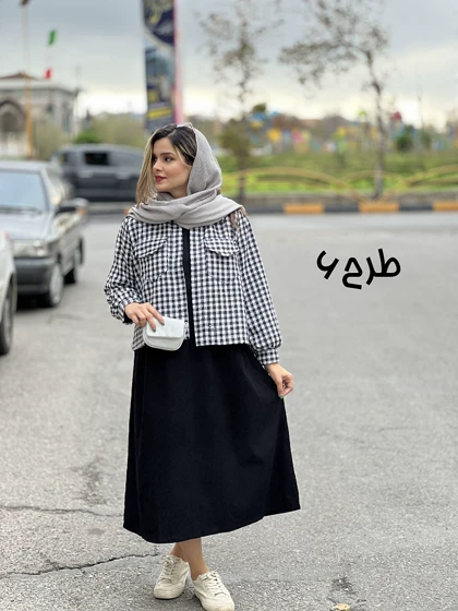 ست پیراهن مانتویی و کت شانل ملودی