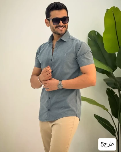 پیراهن مردانه استین کوتاه پلاس_کد4291