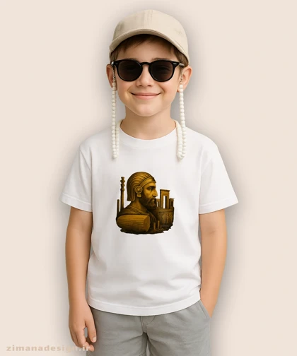 تیشرت بچگانه اصیل ایرانی طرح کوروش بزرگ کد 1011