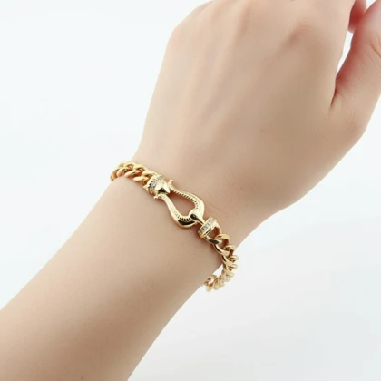 دستبند زنانه طرح کارتیه نگین‌دار