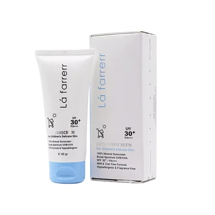 ضد آفتاب SPF30 بی رنگ لافارر مخصوص کودکان آبی 40 گرم
