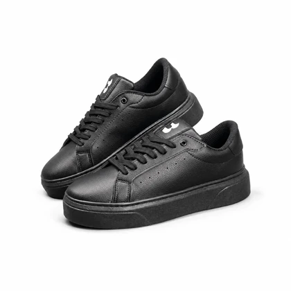 کفش کتانی مردانه مدل ونس چرمی مشکی Vans