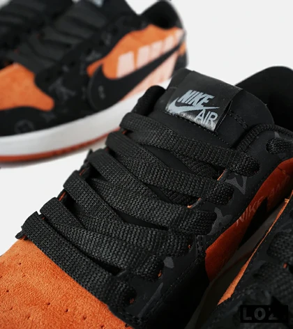 کفش کتانی مردانه و زنانه مشکی نارنجی NIKE jordan 1 x LOUIS VUITTON مدل 7182