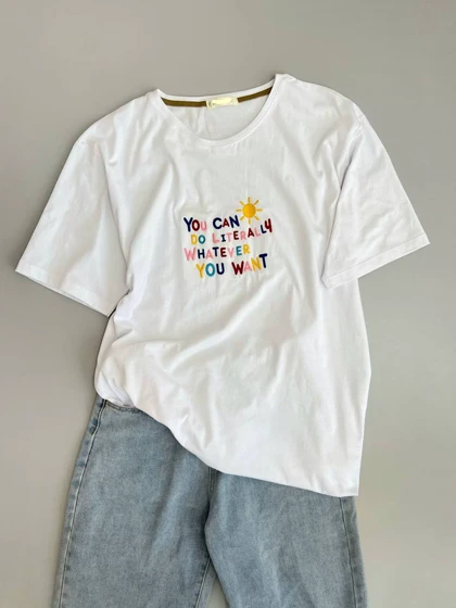 تیشرت لانگ گلدوزی شده کد3862