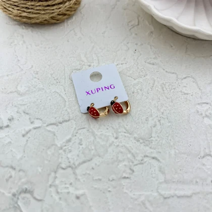 گوشواره زنانه با طرح کفشدوزک ژوپینگ، ظریف و دوست‌داشتنی Xuping