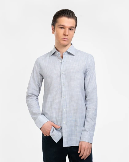 پیراهن مردانه چهارخانه ریز کد 1790