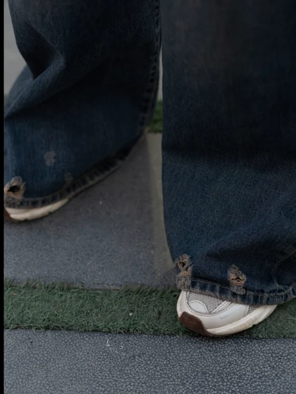 شلوارجین زنانه مدل وایدلگ قد110 شناسه 71302