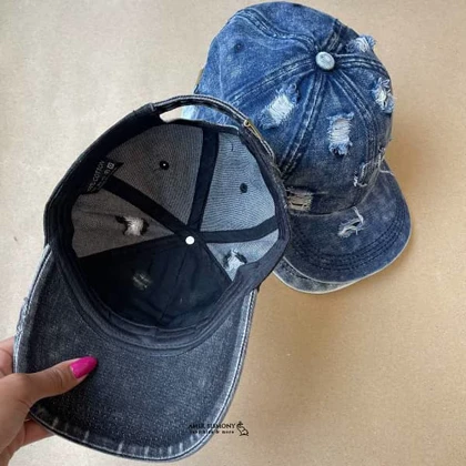 کلاه تابستانه جین زاپ‌دار