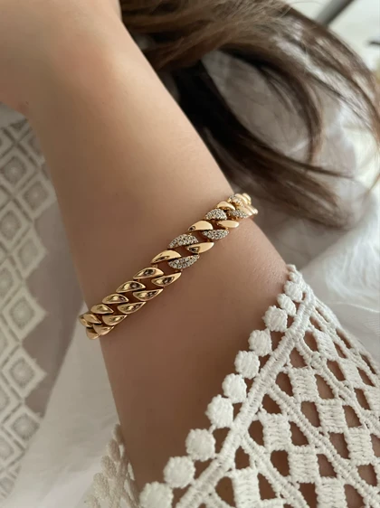 دستبند کارتیر نگین‌دار ژوپینگ