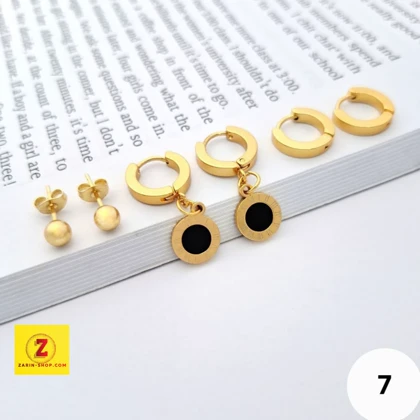 پک گوشواره 3 تایی استیل