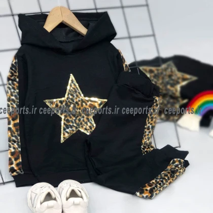 هودی شلوار پلنگی دخترانه