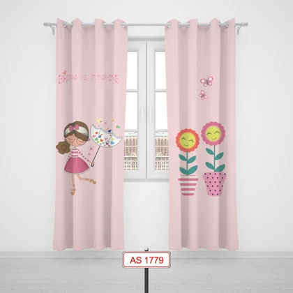 پرده پانچی اتاق کودک برند مینوریا کیدز طرح دخترانه کد p-264