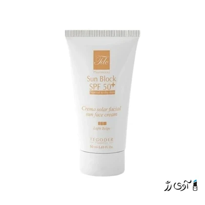 ضد آفتاب رنگی spf50 بژ روشن پوست نرمال تا خشک (تگودر)