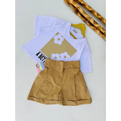 ست کراپ و شلوارک لینن